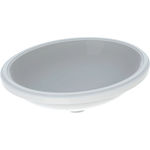 Lavabo bajo encimera Geberit serie VariForm ovalado: B1=50cm, Toma de grifo=Sin, Rebosadero=Sin, Blanco